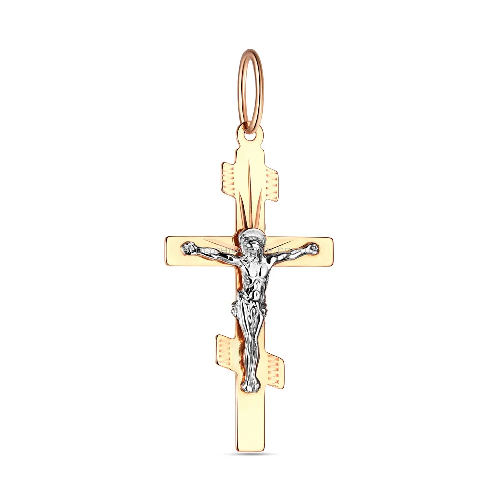Золотой нательный крестик с распятием  (арт. 511401)