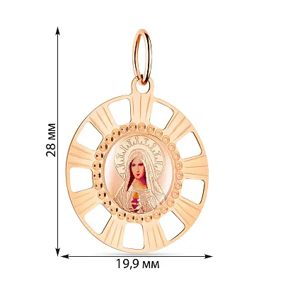 Золота ладанка «Божа Матір» з емаллю (арт. 422579)
