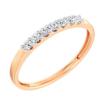 Золотое кольцо с бриллиантовой дорожкой (арт. К011124015)