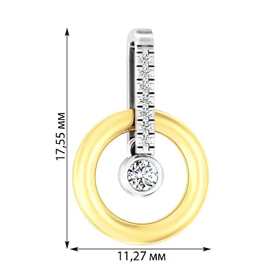 Золота підвіска з фіанітами (арт. 440522ж)