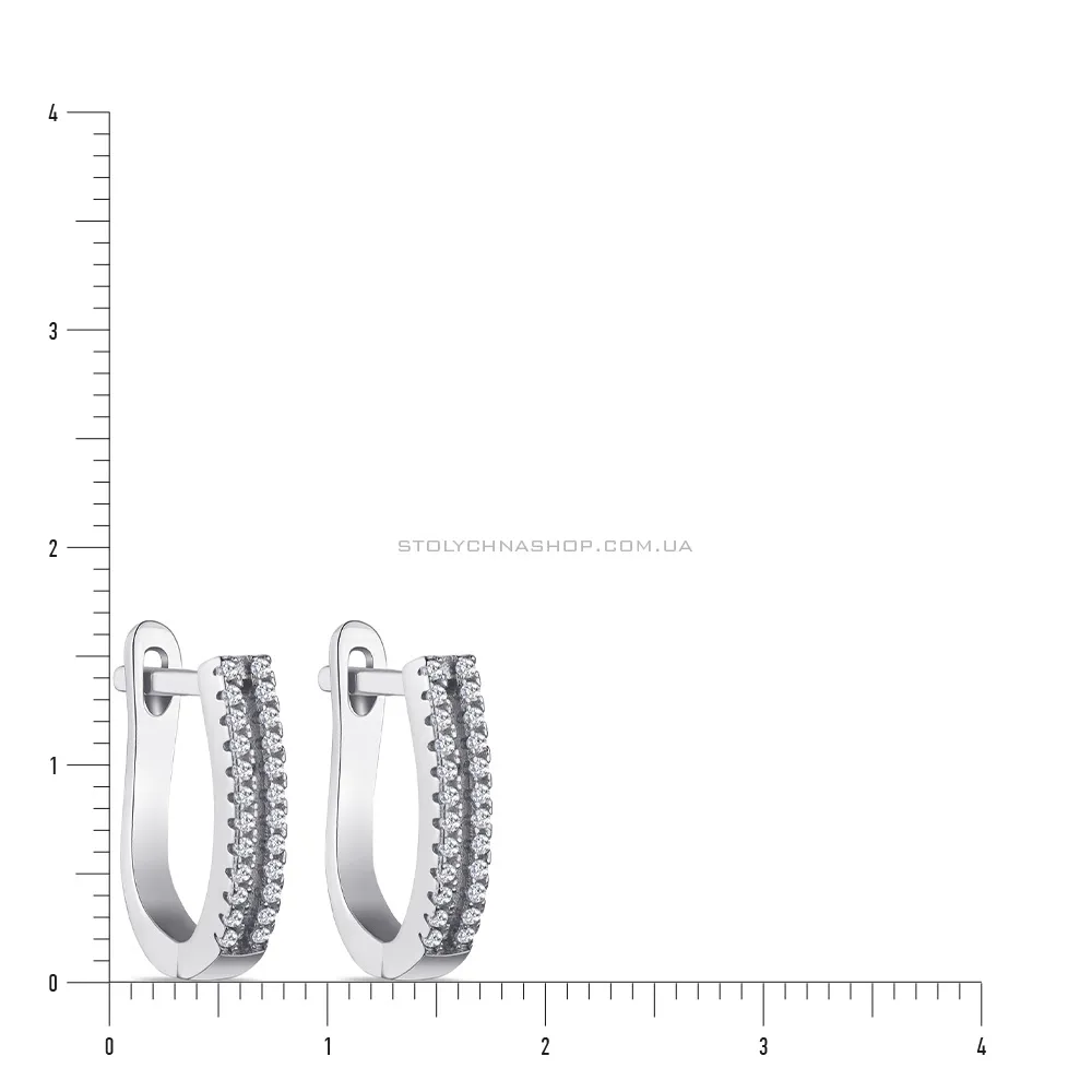 Серебряные сережки с дорожкой из фианитов (арт. 7502/4109)