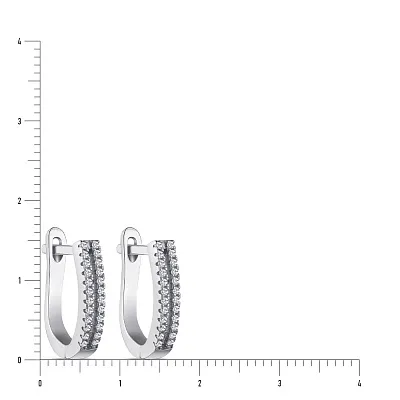 Срібні сережки з доріжкою з фіанітів (арт. 7502/4109)