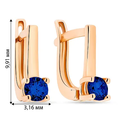 Сережки для дітей з фіанітами з червоного золота (арт. 106073с)
