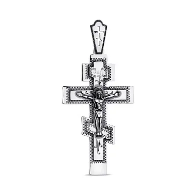Серебряный нательный крестик с распятием (арт. 7904/3591-ч)