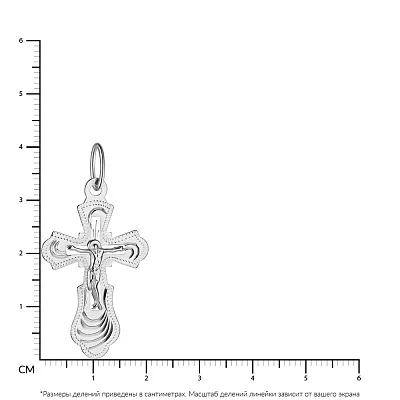 Крестик из белого золота без камней (арт. 521202б)