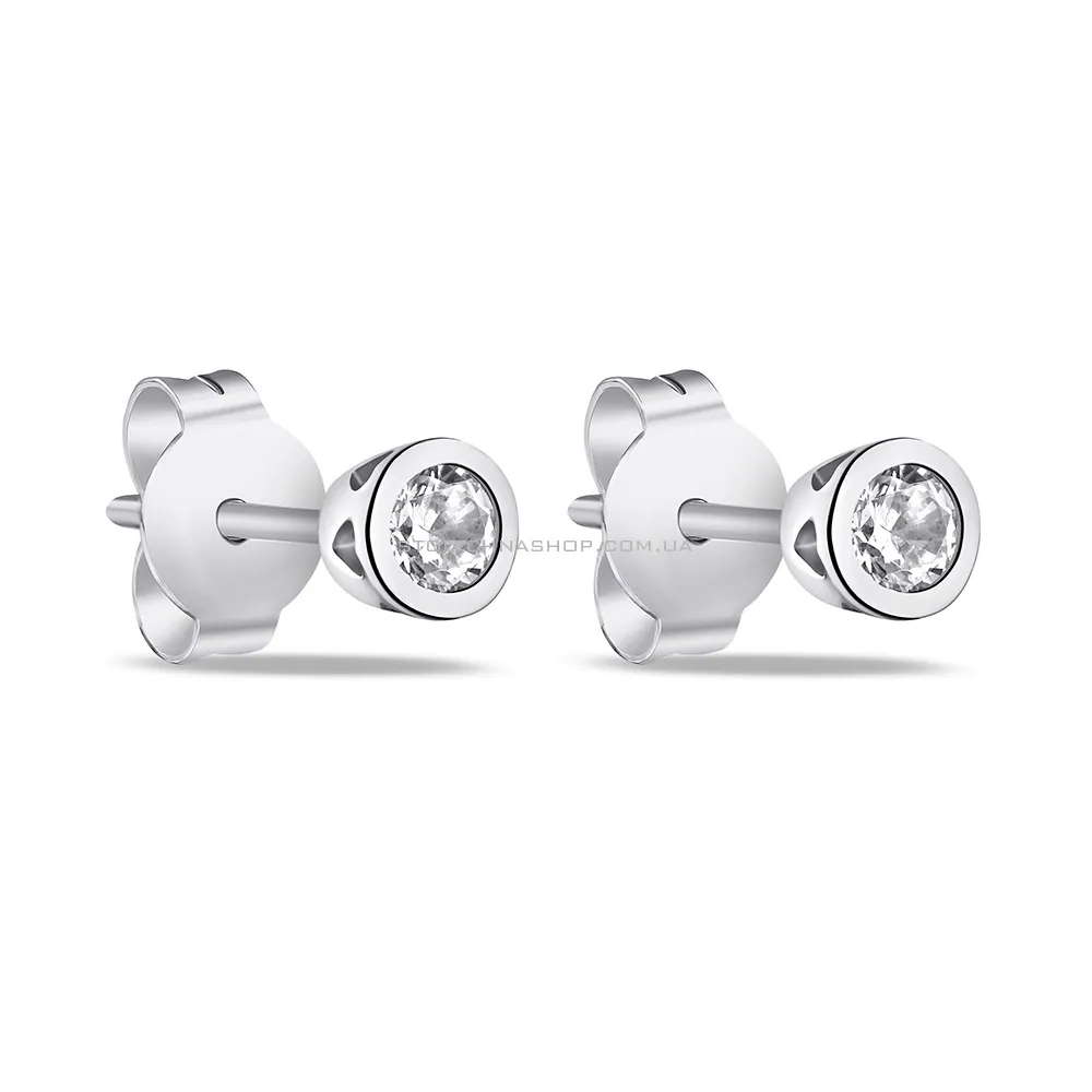 Срібні сережки-пусети з фіанітами  (арт. 7518/6642/1) - цена