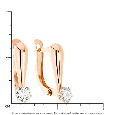 Сережки из золота с белыми фианитами для детей  (арт. 107712)