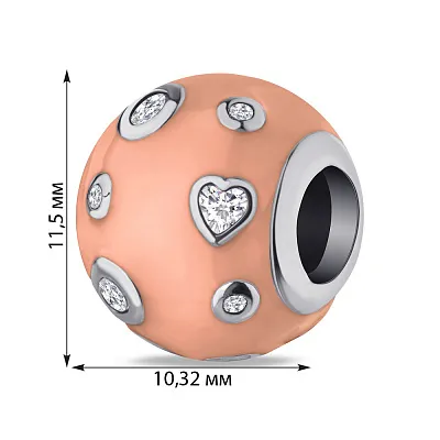 Шарм зі срібла з емаллю та фіанітами (арт. 7903/3277ер)