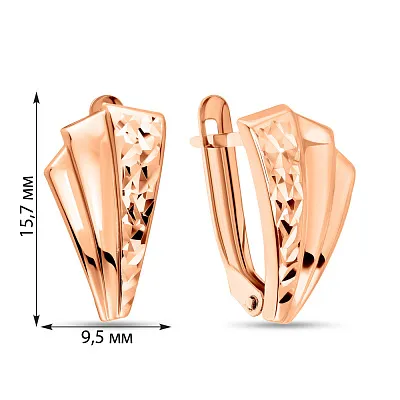 Золоті сережки з алмазною гранню (арт. 109245)