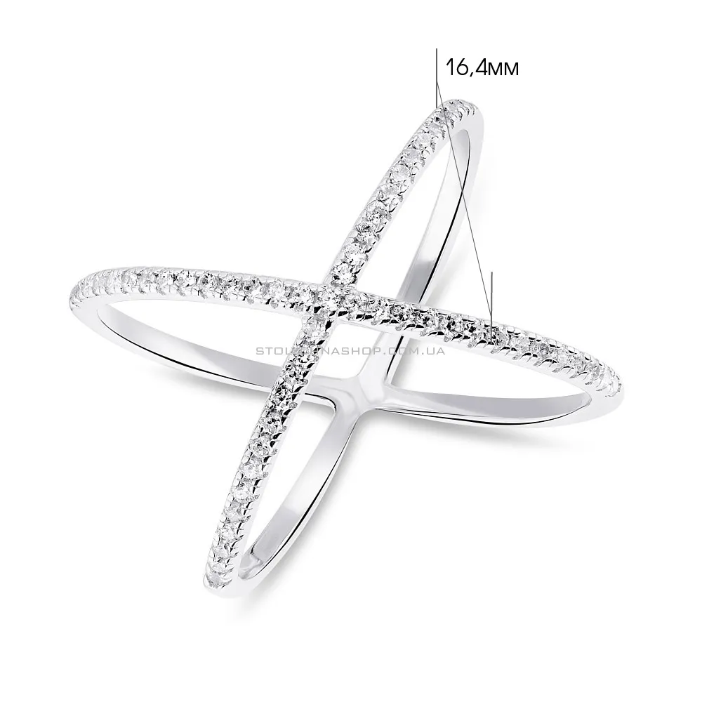 Двойное кольцо Trendy Style из серебра с фианитами  (арт. 7501/2444)