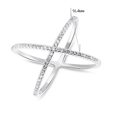 Двойное кольцо Trendy Style из серебра с фианитами  (арт. 7501/2444)