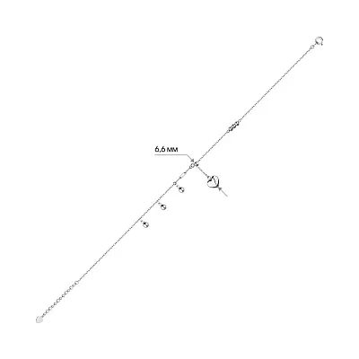 Браслет из серебра на ногу с подвесками (арт. 7509/4396н)