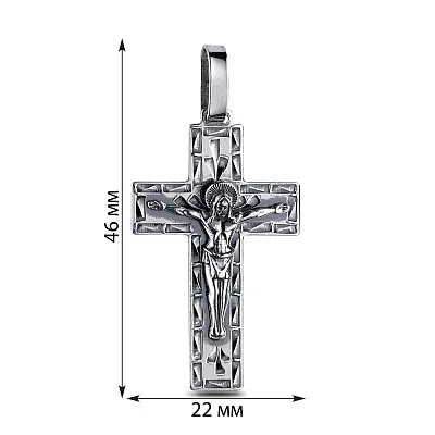 Серебряный нательный крестик с распятием (арт. 7904/3598-ч)