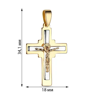 Золотий натільний хрестик з розп'яттям (арт. 501386жб)