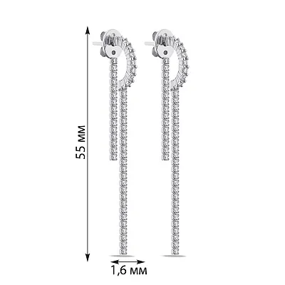 Срібні сережки-пусети з фіанітами (арт. 7518/6742)