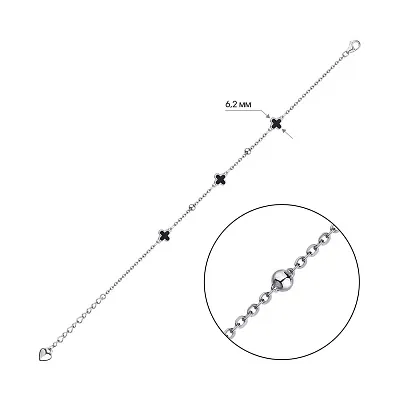 Срібний браслет з емаллю (арт. 7509/3757еч)
