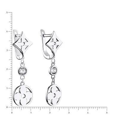 Срібні сережки пусети з підвісками (арт. 7502/3174)