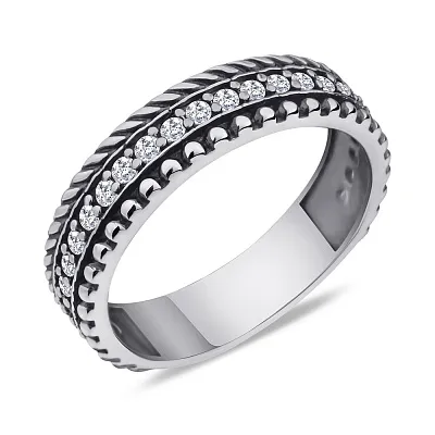 Серебряное кольцо с дорожкой из фианитов (арт. 7901/418кп)