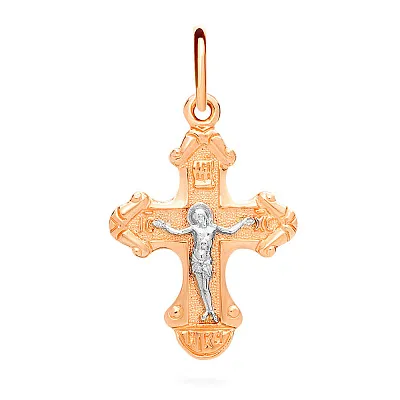 Золотой нательный крестик с распятием  (арт. 501584)