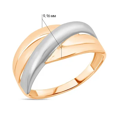 Золотое кольцо в комбинированном цвете металла (арт. 155041кб)