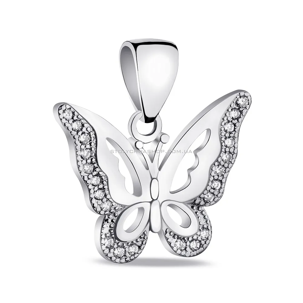 Срібний кулон Метелик з фіанітами  (арт. 7503/3870)