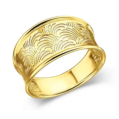 Золотое кольцо с узором  (арт. 155919ж)
