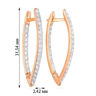 Золоті сережки з фіанітами (арт. 110128)