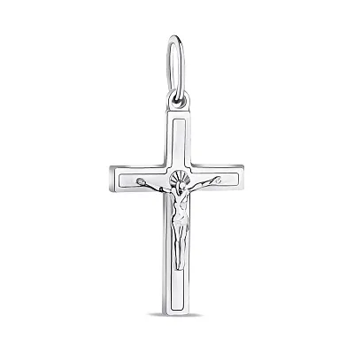 Срібний натільний хрестик з розп'яттям (арт. 7504/2-6144.0.2)