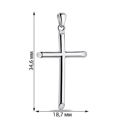 Хрестик зі срібла без каміння  (арт. 7503/4047)