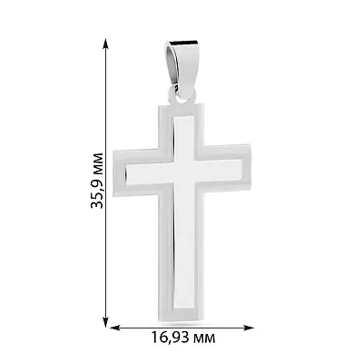 Хрестик без розп'яття з білого золота (арт. 440410бм)