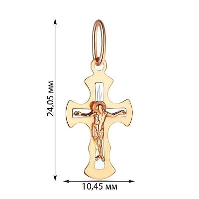 Золотой нательный крестик с распятием  (арт. 528300)
