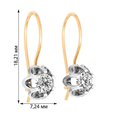 Детские золотые серьги с фианитом (арт. 110506кб)