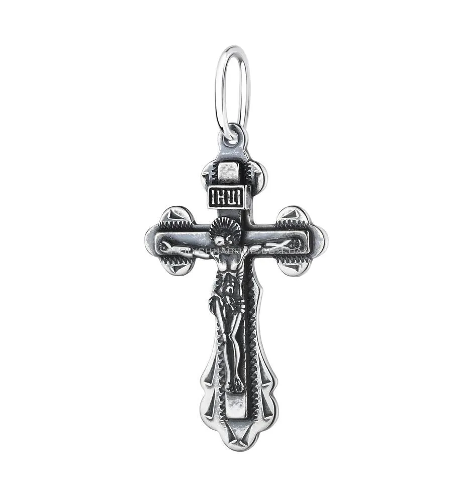 Хрестик релігійний зі срібла з чорнінням (арт. 7904/3107-АЧин)