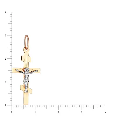 Хрестик з розп'яттям з червоного золота (арт. 515100)