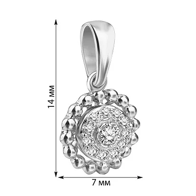 Подвеска из белого золота с бриллиантами (арт. П341083010б)