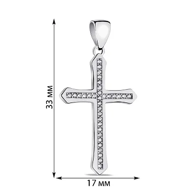 Срібний хрестик з фіанітами (арт. 7503/3989)