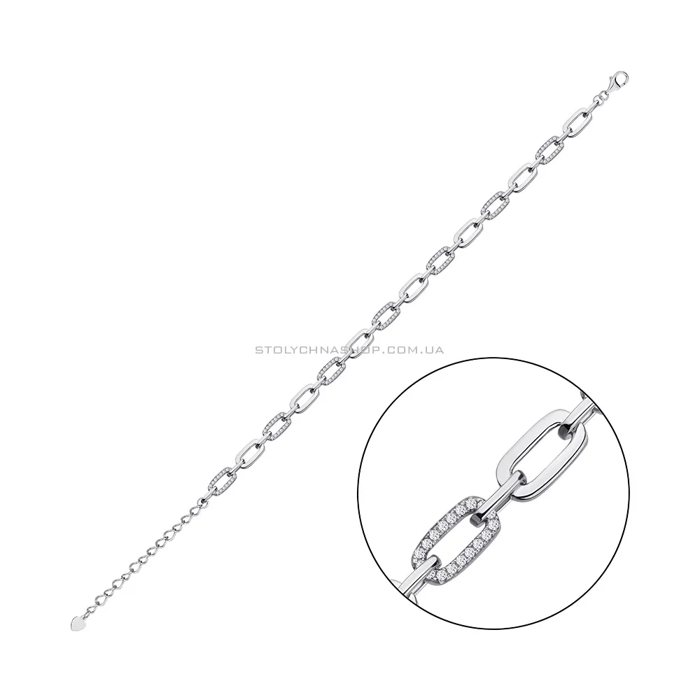 Срібний браслет з фіанітами  (арт. 7509/3527) - цена