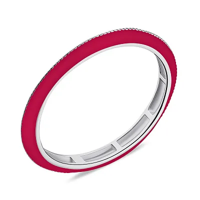 Серебряное кольцо с розовой эмалью (арт. 7501/6744ер)