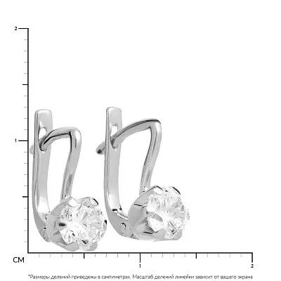 Сережки з білого золота з фіанітами (арт. 110103б)