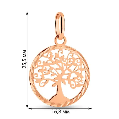 Золотой подвес Дерево жизни без камней (арт. 424840)