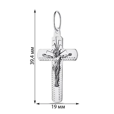Хрестик срібний без каміння (арт. 7504/3451-Р)
