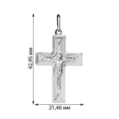 Золотой крестик в белом цвете металла  (арт. 511131бнр)