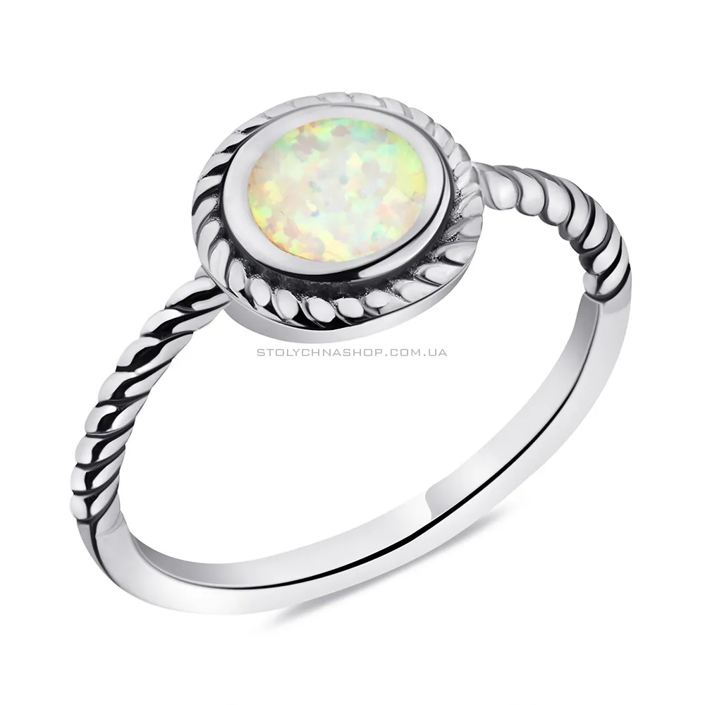 Серебряное кольцо с опалом (арт. 7501/6711Поб) - цена
