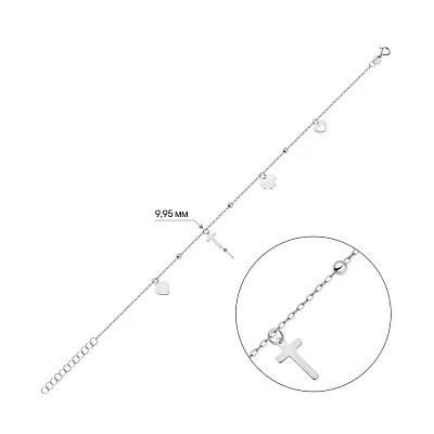 Браслет з білого золота з підвісками (арт. 325406б)