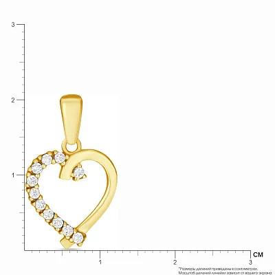 Подвеска золотая «Сердце» с фианитами (арт. 421876ж)