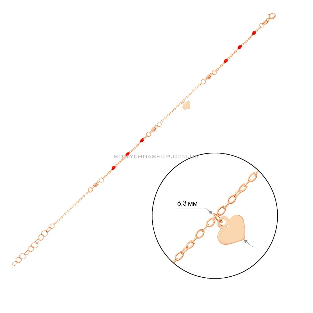 Браслет из красного золота с эмалью (арт. 324885аекП1) - 2 - цена
