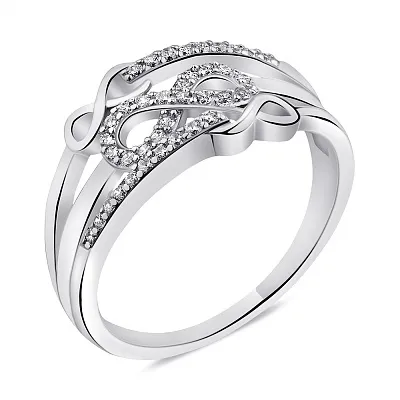 Серебряное кольцо Бесконечность с фианитами (арт. 7501/6300)