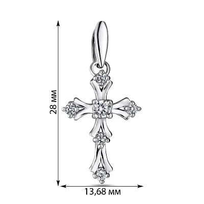 Серебряная подвеска-крестик с фианитами (арт. 7503/3204р)