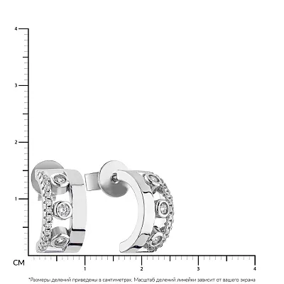 Серьги-гвоздики из серебра с фианитами  (арт. 7518/6392)