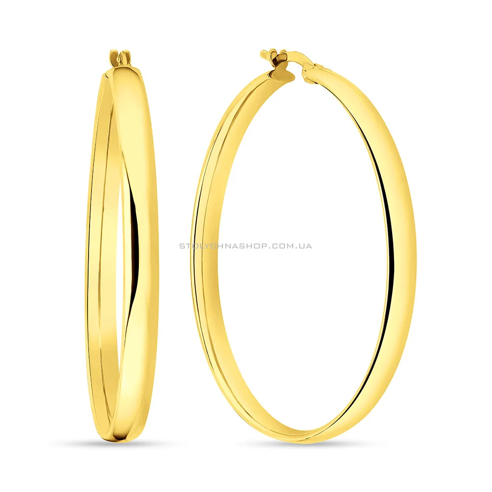 Серьги-кольца из желтого золота без камней (арт. 101209/20ж)